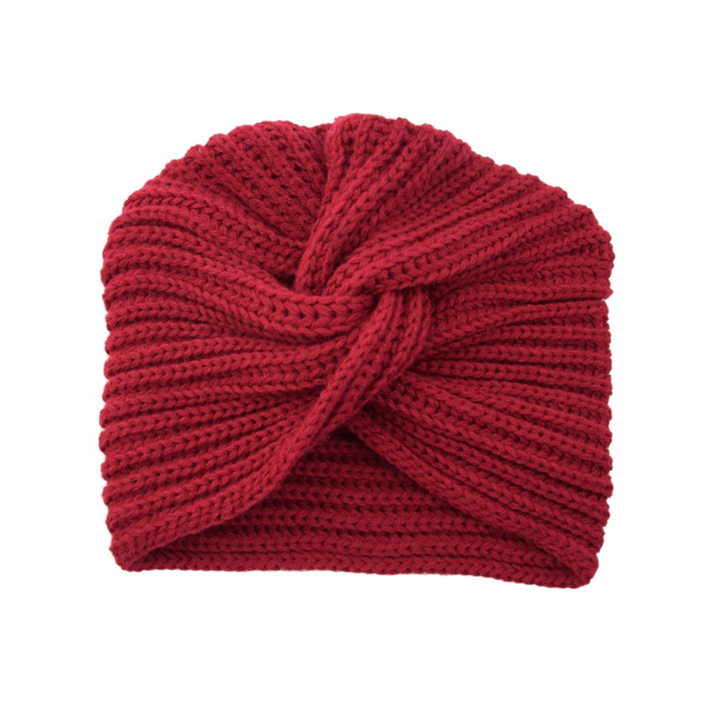 Women's Knitted Turban Hat Bohemia Cashmere Cross Wrap Head Lndian Wool Bonnet Turbante Cap
