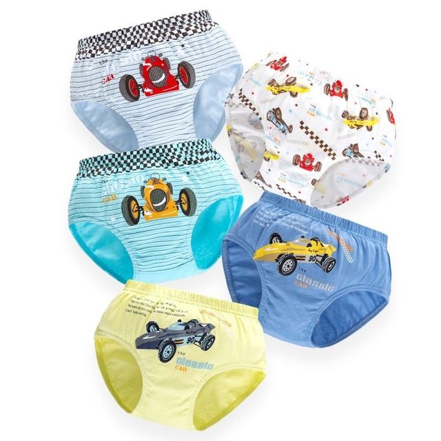 2-12T 5pcs Lot Teenager Kids Briefs Underwear Children Cartoon Parttern Cotton Stretches Baby Boy Underpants Shorts Panties