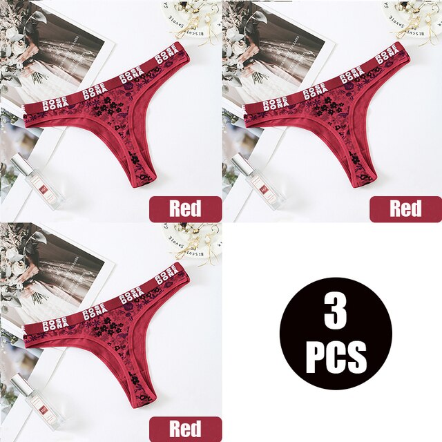 3pcs/pack Julexy Women panties cotton Sexy Floral Letter Printed female Underwear Thongs Breathable Lingerie Panties G-string