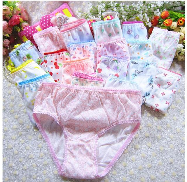 6pcs Kid Brief Underwear Girls Florals Cute Cartoon Princess Painting Underpants Size 100-150 Children Cotton Soft Thin Briefs