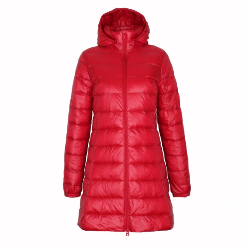 NewBang Plus 8XL 7XL Ladies Coats Long Winter Hat Detachable Down Jacket Ultra Light Down Jacket Women Hooded Female Warm Coat