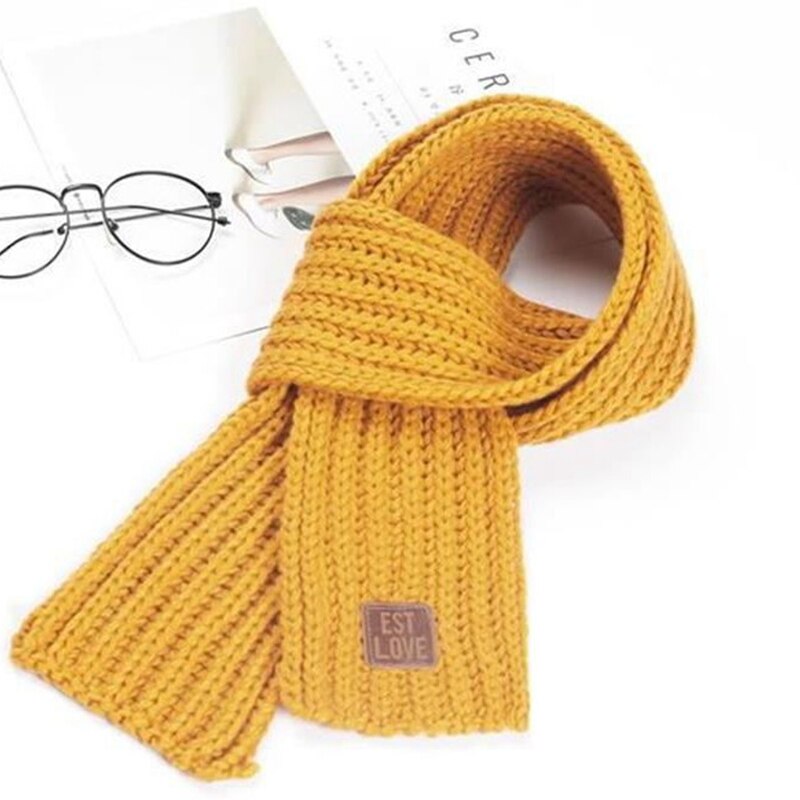 Baby Scarf Ear Warmer For Children Autumn Winter Scarves Woolen Knitted Girls Boy Sold Color Scarf Infant Neck Wrap