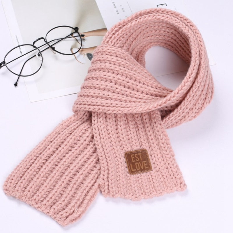 Baby Scarf Ear Warmer For Children Autumn Winter Scarves Woolen Knitted Girls Boy Sold Color Scarf Infant Neck Wrap