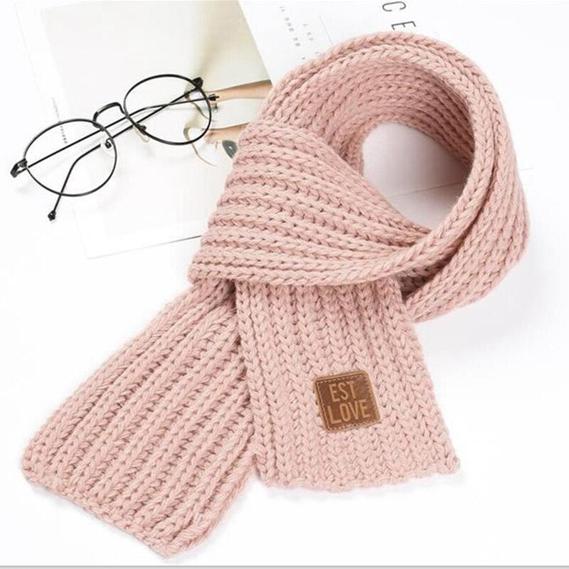 Baby Scarf Ear Warmer For Children Autumn Winter Scarves Woolen Knitted Girls Boy Sold Color Scarf Infant Neck Wrap