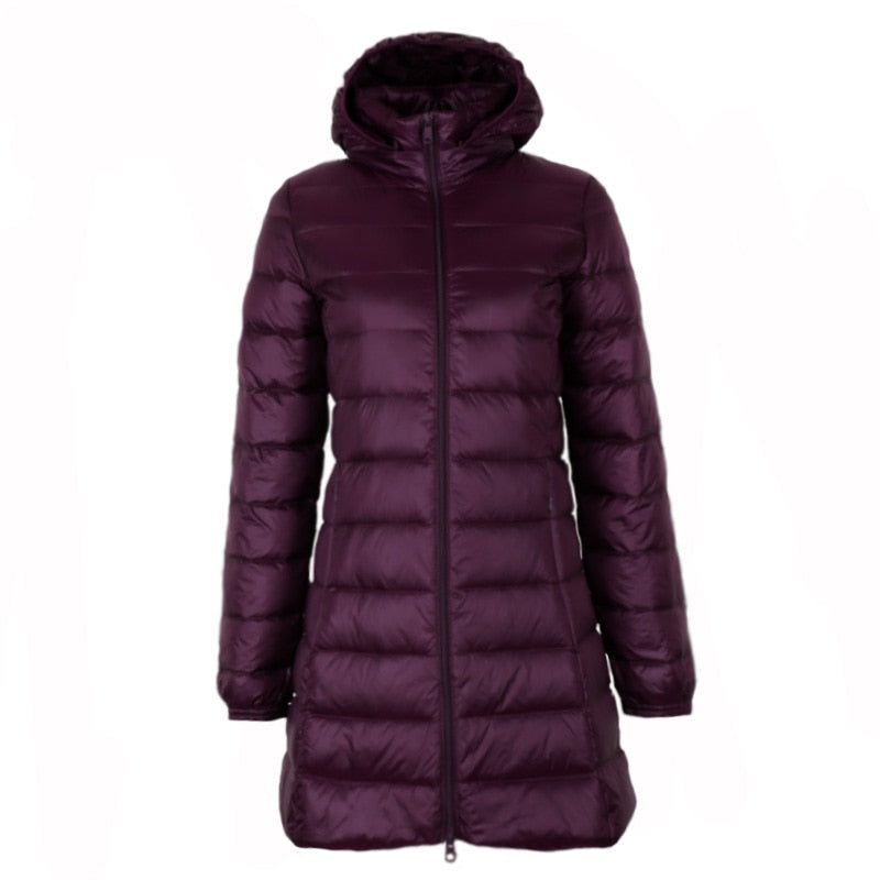 NewBang Plus 8XL 7XL Ladies Coats Long Winter Hat Detachable Down Jacket Ultra Light Down Jacket Women Hooded Female Warm Coat