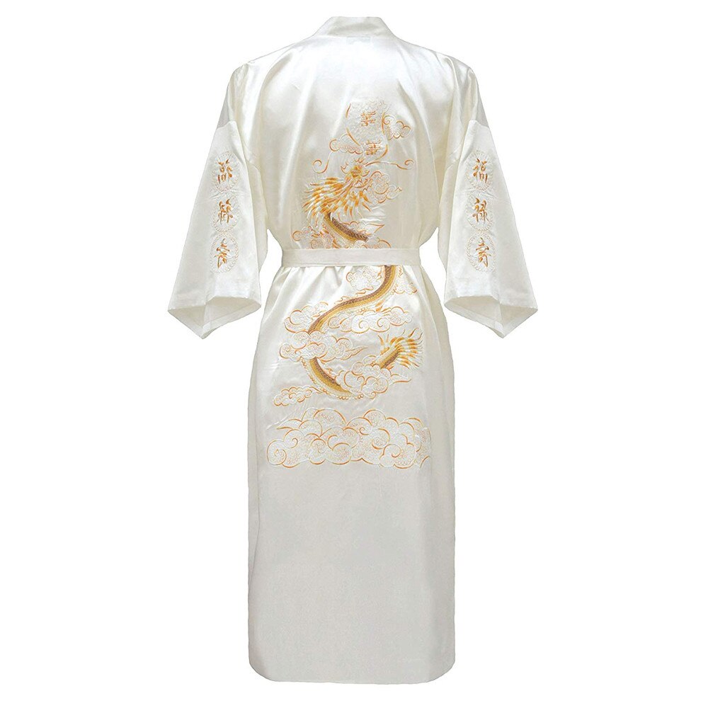 Luxury Kimono Bathrobe Gown Home Clothing Oversize 3XL men Embroidery Chinese Dragon Robe  Male Sleepwear Loose Nightwear