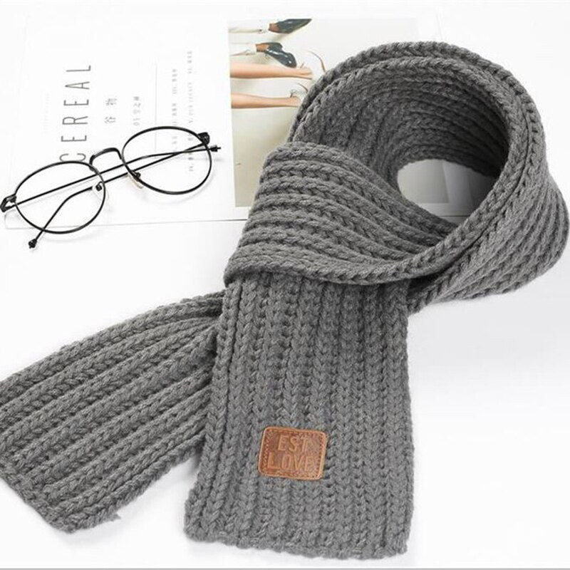 Baby Scarf Ear Warmer For Children Autumn Winter Scarves Woolen Knitted Girls Boy Sold Color Scarf Infant Neck Wrap