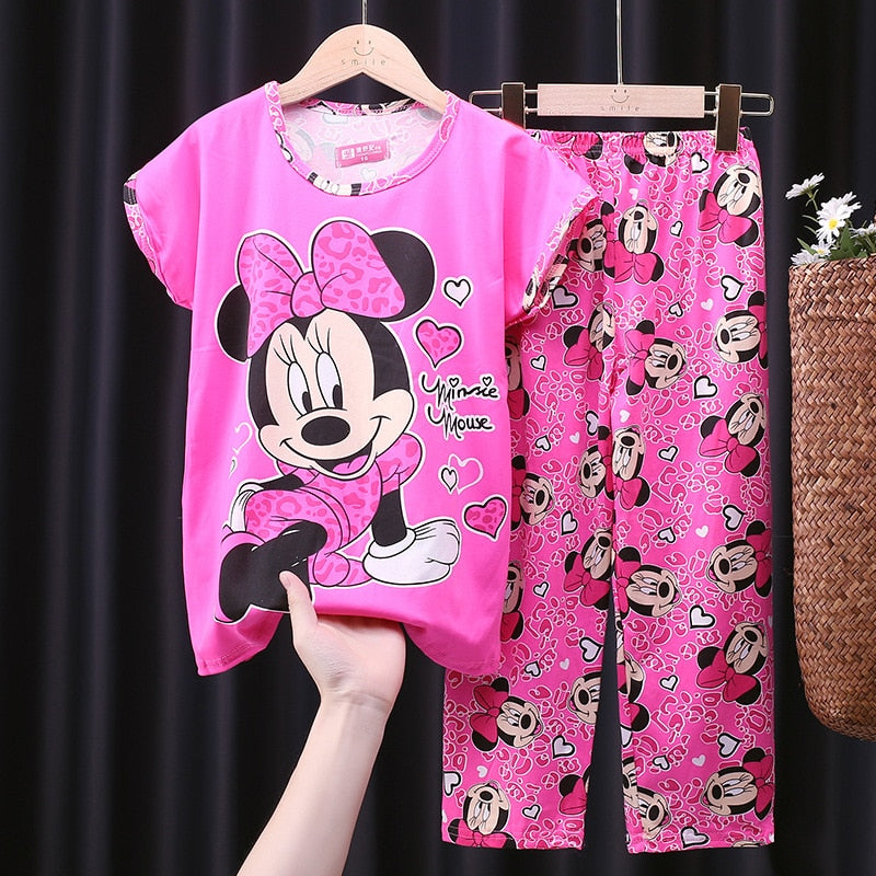 Spring And Autumn Children Pajamas Baby Clothing Cartoon T-Shirt Tops And Long Pants Sleepwear Girls Animal Pyjamas Pijamas Set