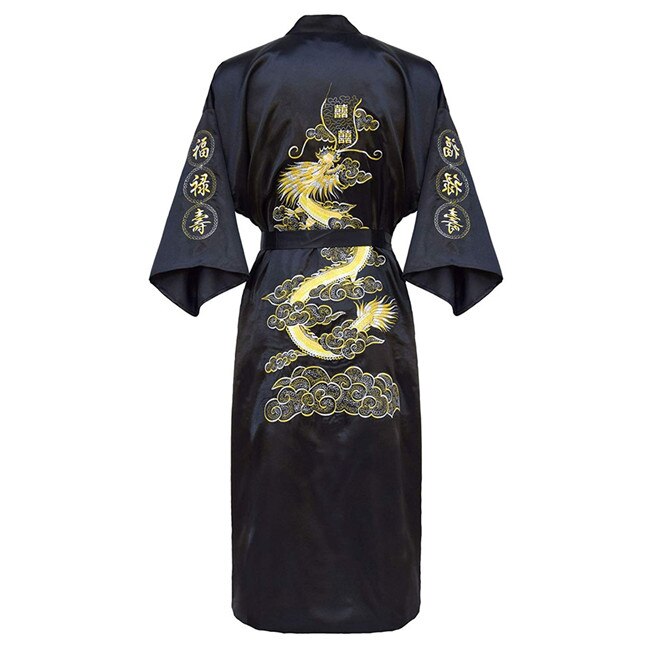 Luxury Kimono Bathrobe Gown Home Clothing Oversize 3XL men Embroidery Chinese Dragon Robe  Male Sleepwear Loose Nightwear