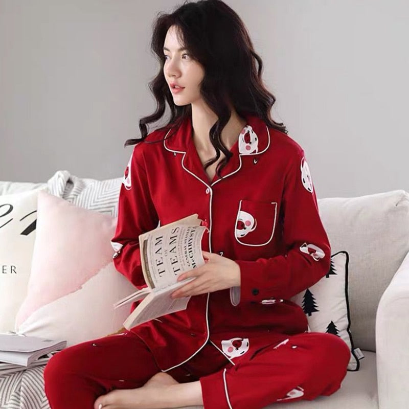 100% Cotton Pajama For Women Winter Soild Pink Pijamas Feminino Warm Sleepwear White PJ 2021 Fashion Pure Cotton Pyjama Femme