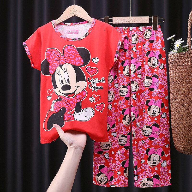 Spring And Autumn Children Pajamas Baby Clothing Cartoon T-Shirt Tops And Long Pants Sleepwear Girls Animal Pyjamas Pijamas Set