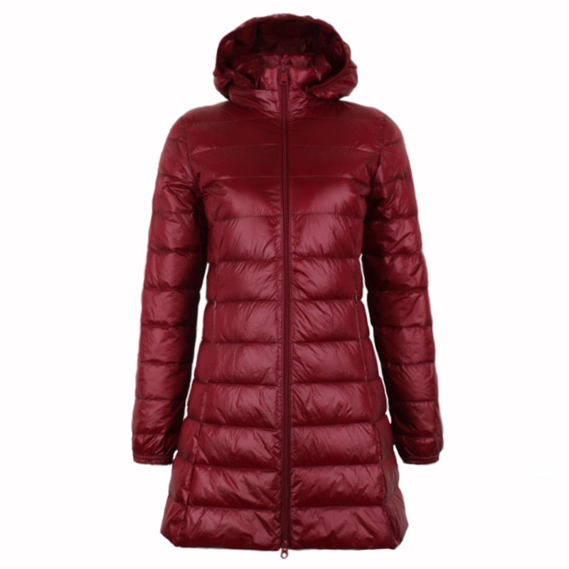 NewBang Plus 8XL 7XL Ladies Coats Long Winter Hat Detachable Down Jacket Ultra Light Down Jacket Women Hooded Female Warm Coat