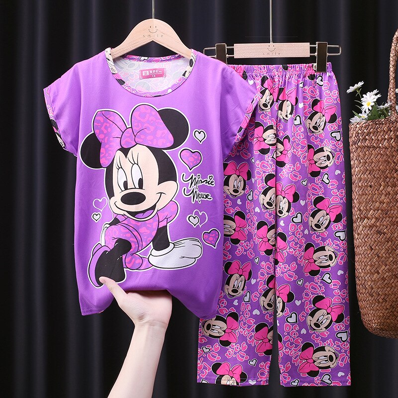 Spring And Autumn Children Pajamas Baby Clothing Cartoon T-Shirt Tops And Long Pants Sleepwear Girls Animal Pyjamas Pijamas Set