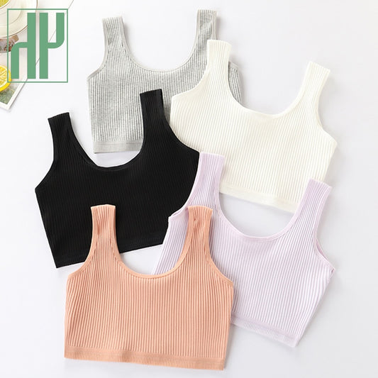 HH Girls Bra Kids Cotton Comfort Bras Baby Girl Solid Colors Top Child Casual Underwear For Girls Clothes For Teens Sports Bra