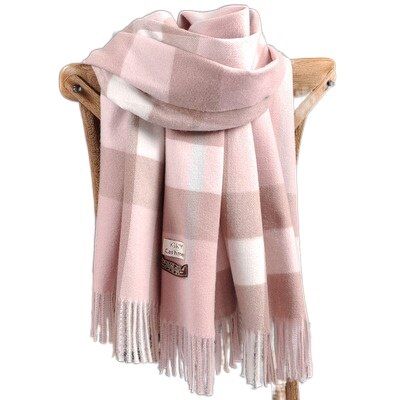 Autumn and Winter New Scarf Female British Bagh Bristled Cashmere Scarf Shawl Dual-use Thick Couple Scarf