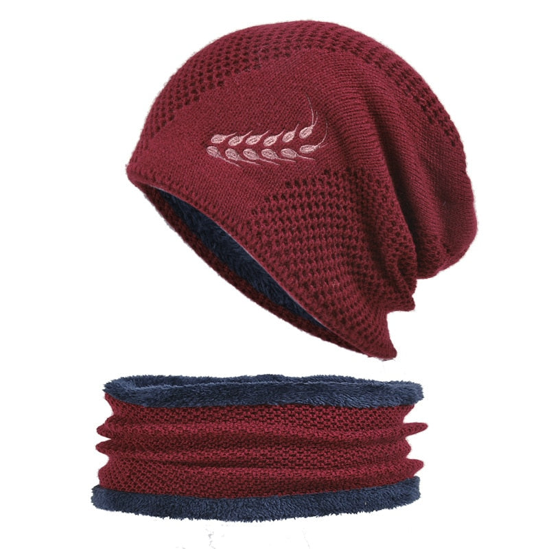 Coral Fleece Scarf Winter Hat Soft Men&#39;s Beanie шапка мужская Warm Hat gorras hombre Knitted Double Layer Cap touca masculina