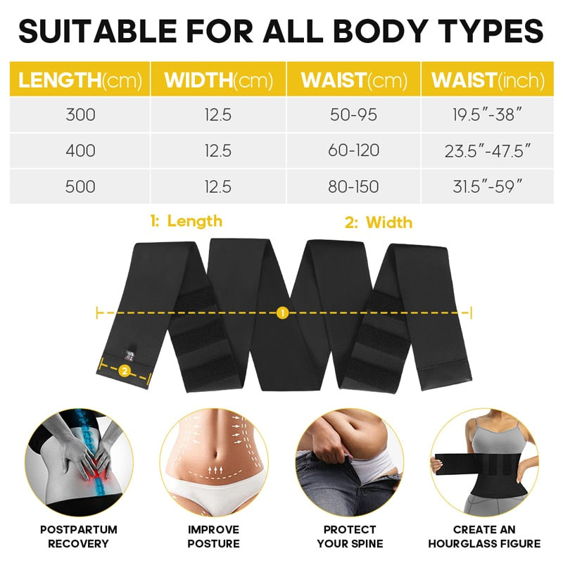 Waist Trainer Snatch Me Up Bandage Wrap Shapewear Women Men Slimming Tummy Control Shaper Belt Body Shaper Stretch Bands Corset