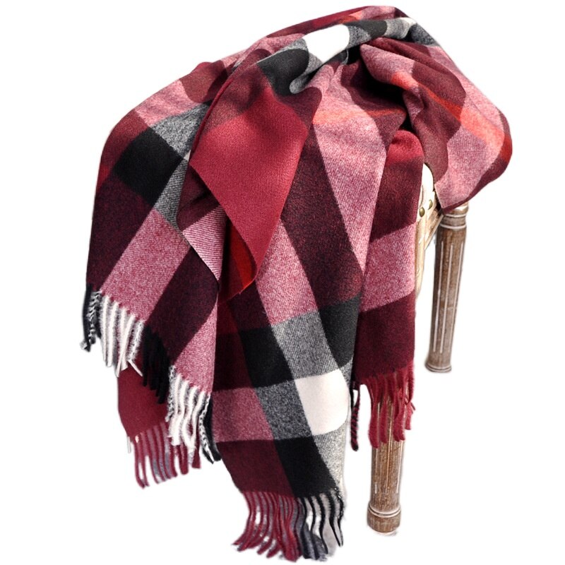 Autumn and Winter New Scarf Female British Bagh Bristled Cashmere Scarf Shawl Dual-use Thick Couple Scarf