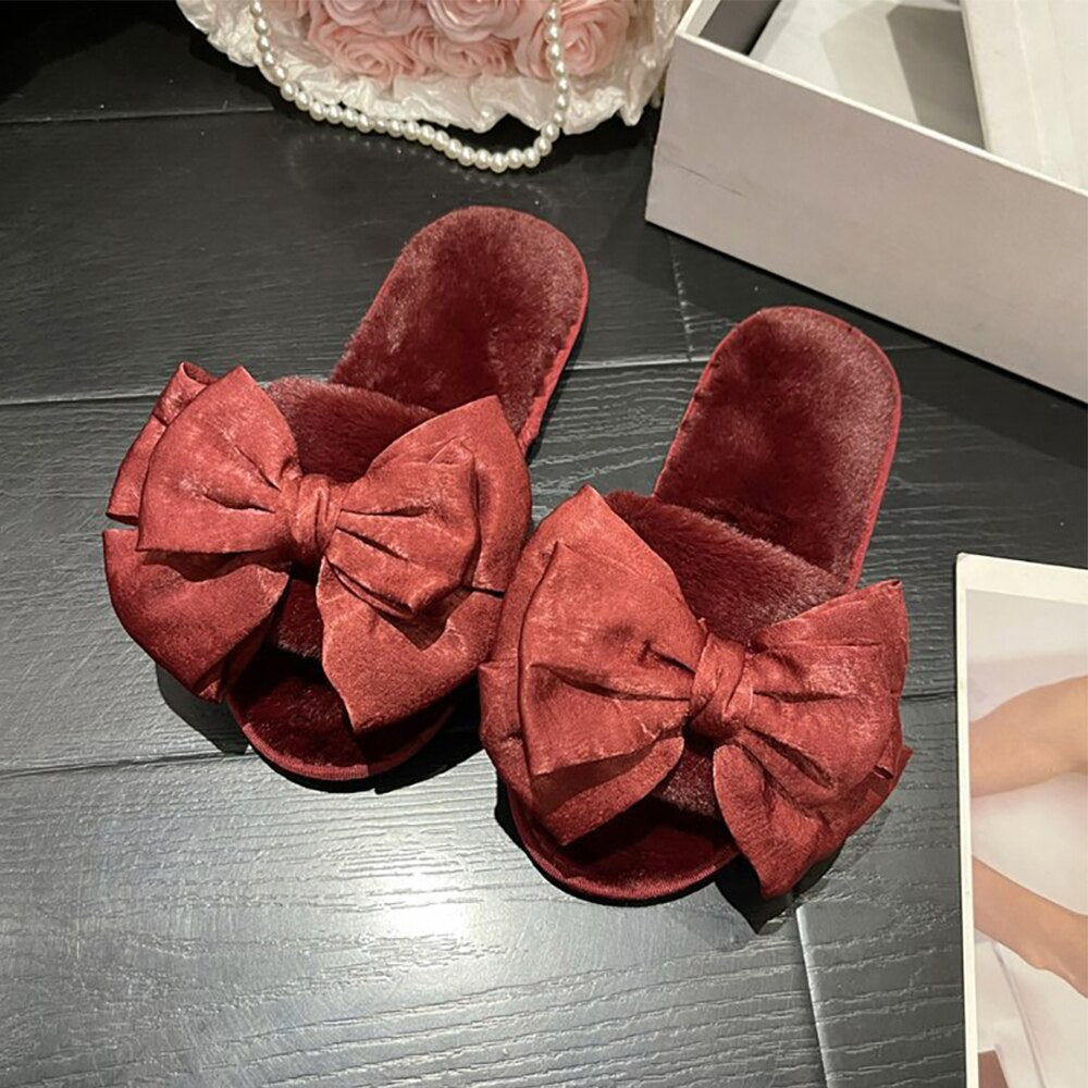 Indoor Warm Plush Slippers Winter Fashion Fluffy Fur Shoes Home Platform Flat Indoor Floor Flip Flops Women Ladies Shoes 2022