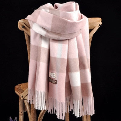 Autumn and Winter New Scarf Female British Bagh Bristled Cashmere Scarf Shawl Dual-use Thick Couple Scarf