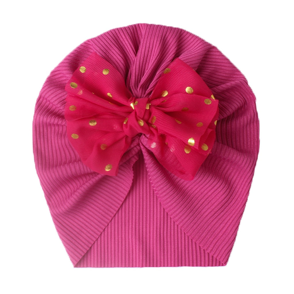 Lovely Shiny Bowknot Baby Hat Cute Solid Color Baby Girls Boys Hat Turban Soft Newborn Infant Cap Beanies Head Wraps