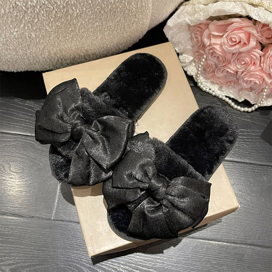 Indoor Warm Plush Slippers Winter Fashion Fluffy Fur Shoes Home Platform Flat Indoor Floor Flip Flops Women Ladies Shoes 2022