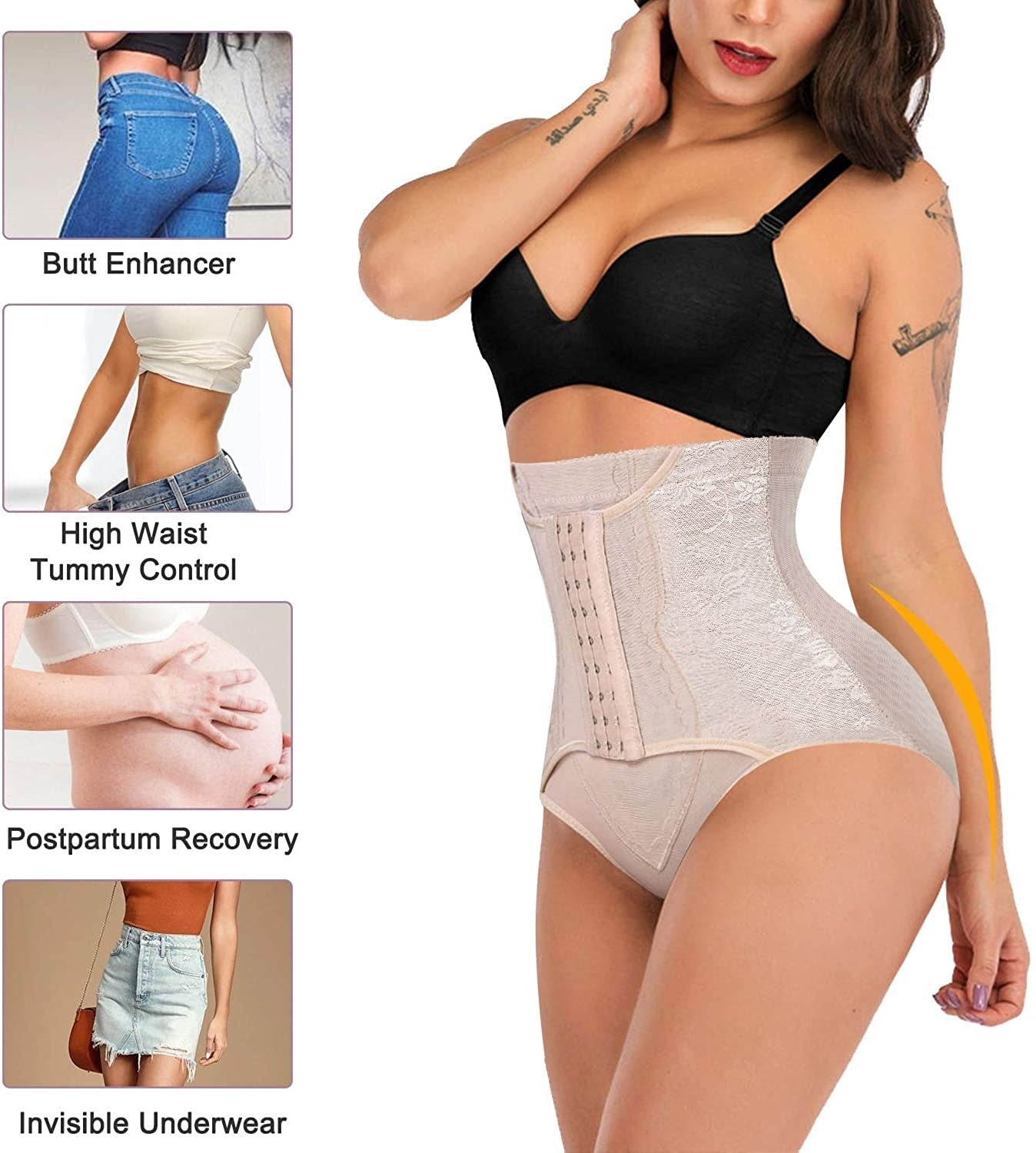 Tummy Control Panties for Women Shapewear Butt Lifter Short High Waist Trainer Corset Slimming Body Shaper Underwear