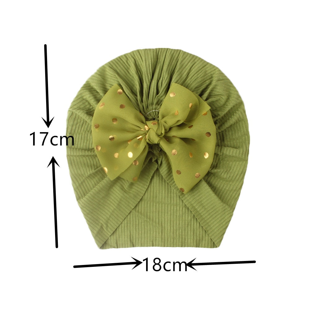 Lovely Shiny Bowknot Baby Hat Cute Solid Color Baby Girls Boys Hat Turban Soft Newborn Infant Cap Beanies Head Wraps