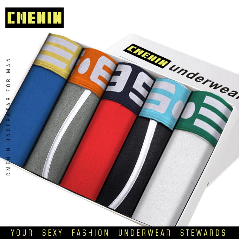 5pcs/lot Men&#39;s Underwear Boxer Male Panties Cotton Man Underpants Soft Boxers Short Boxershort Solid Under Wear BS101