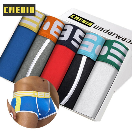 5pcs/lot Men&#39;s Underwear Boxer Male Panties Cotton Man Underpants Soft Boxers Short Boxershort Solid Under Wear BS101