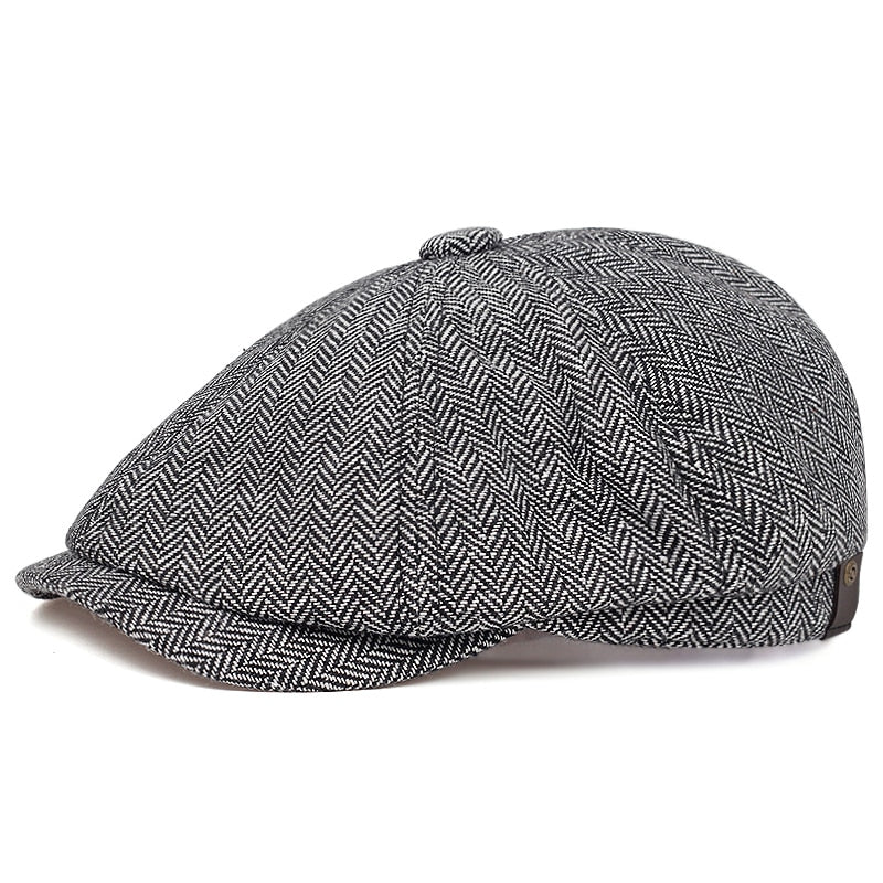 New Retro Newsboy Caps Men Octagonal Hats British Painters Hats Autumn Winter Berets Herringbone Flat Caps Hip Hop Berets gorras