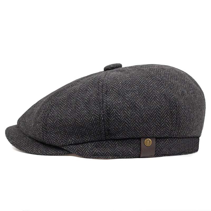 New Retro Newsboy Caps Men Octagonal Hats British Painters Hats Autumn Winter Berets Herringbone Flat Caps Hip Hop Berets gorras