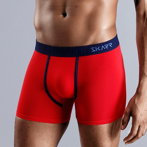 SKARR Man Underwear Men Boxer Shorts Mens Underware Boxershorts Cotton Underpants Sexy Gay Modal Plus Panties Seamless