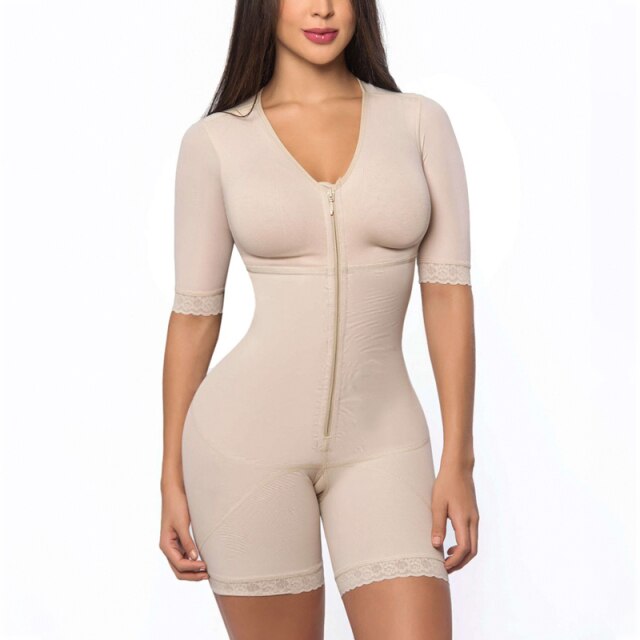 Women Post Liposuction Shaper Postpartum Recovery Shapewear Flatten Abdomen Fajas Colombianas Zipper Bodysuit Belly Sheath