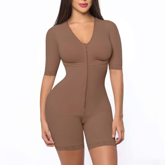 Women Post Liposuction Shaper Postpartum Recovery Shapewear Flatten Abdomen Fajas Colombianas Zipper Bodysuit Belly Sheath