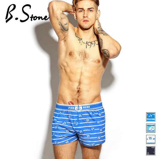 Pink Heroes Men Boxers Underwear Brand New Pure European Style Cotton Boxer Flat Pants Underwear Men Boxer Home Arrow Printing