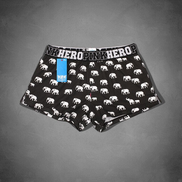 Pink Heroes Men Boxers Underwear Brand New Pure European Style Cotton Boxer Flat Pants Underwear Men Boxer Home Arrow Printing